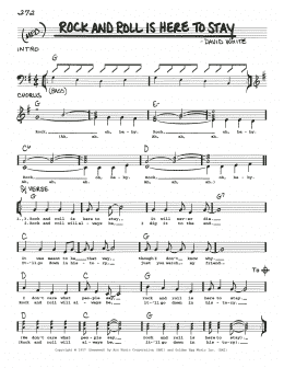 page one of Rock And Roll Is Here To Stay (Real Book – Melody, Lyrics & Chords)