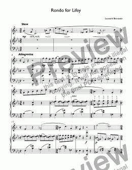 page one of Bernstein - Rondo for Lifey for trumpet Bb & piano