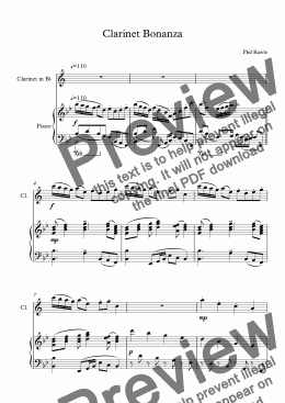 page one of Clarinet Bonanza - Clarinet and Piano