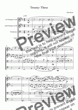 page one of Twenty- Three - Brass Quartet