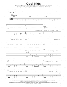 page one of Cool Kids (Easy Bass Tab)