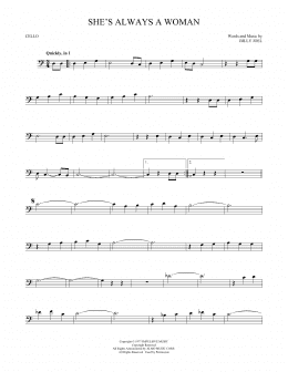 page one of She's Always A Woman (Cello Solo)