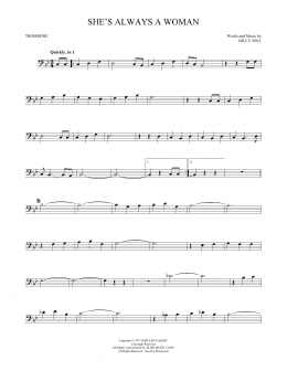 page one of She's Always A Woman (Trombone Solo)