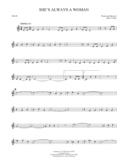 page one of She's Always A Woman (Violin Solo)