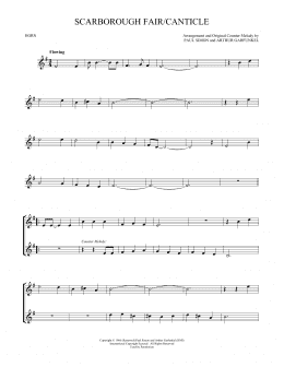page one of Scarborough Fair/Canticle (French Horn Solo)