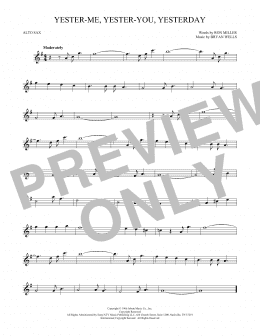 page one of Yester-Me, Yester-You, Yesterday (Alto Sax Solo)