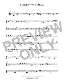 page one of Yesterday Once More (French Horn Solo)