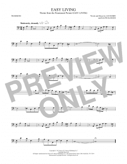 page one of Easy Living (Trombone Solo)