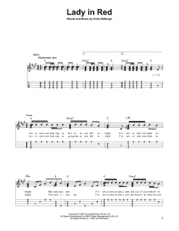 page one of The Lady In Red (Easy Ukulele Tab)