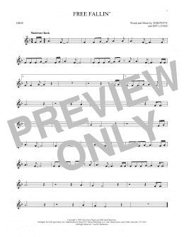 page one of Free Fallin' (Oboe Solo)