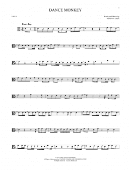 page one of Dance Monkey (Viola Solo)