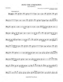 page one of Into The Unknown (from Disney's Frozen 2) (Trombone Solo)
