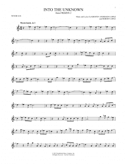 page one of Into The Unknown (from Disney's Frozen 2) (Tenor Sax Solo)