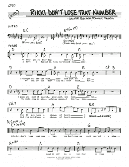 page one of Rikki Don't Lose That Number (Real Book – Melody, Lyrics & Chords)