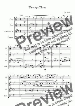 page one of Twenty- Three - Wind Quartet