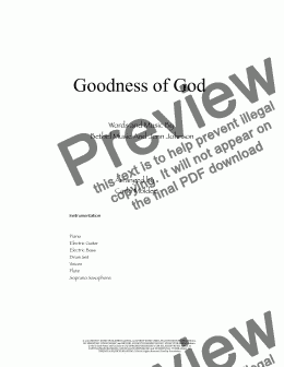 page one of Goodness of God