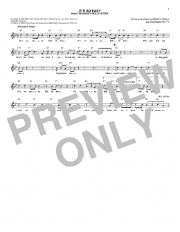 page one of It's So Easy (Lead Sheet / Fake Book)
