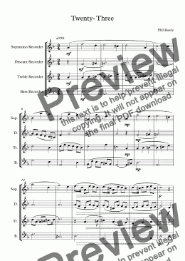 page one of Twenty- Three - Recorder Quartet