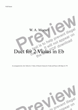 page one of Duet for 2 Violas in Eb