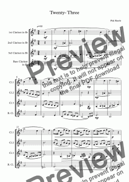 page one of Twenty- Three - Clarinet Quartet