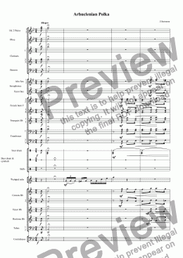 page one of Hartmann - Arbuclenian Polka for trumpet Bb & brass band 