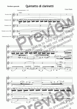 page one of Quintetto di clarinetti