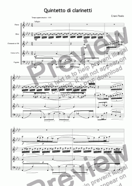 page one of Quintetto di clarinetti ritrascritto