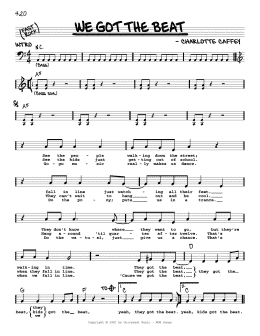 page one of We Got The Beat (Real Book – Melody, Lyrics & Chords)