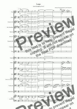 page one of Largo (from the New World Symphony) for School Orchestra