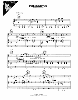 page one of I'm Losing You (Piano, Vocal & Guitar Chords (Right-Hand Melody))