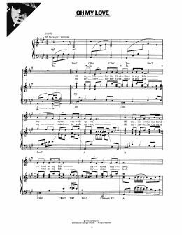 page one of Oh My Love (Piano, Vocal & Guitar Chords (Right-Hand Melody))