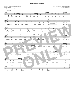 page one of Tennessee Waltz (Lead Sheet / Fake Book)