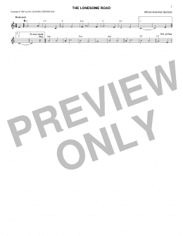 page one of The Lonesome Road (Lead Sheet / Fake Book)