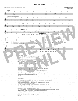 page one of Lord Mr. Ford (Lead Sheet / Fake Book)