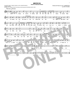 page one of Mister Ed (Lead Sheet / Fake Book)