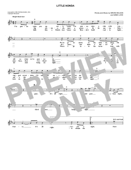 page one of Little Honda (Lead Sheet / Fake Book)