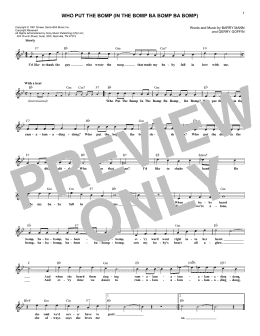 page one of Who Put The Bomp (In The Bomp Ba Bomp Ba Bomp) (Lead Sheet / Fake Book)