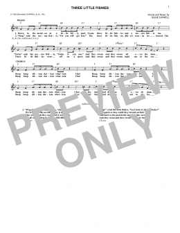 page one of Three Little Fishies (Lead Sheet / Fake Book)
