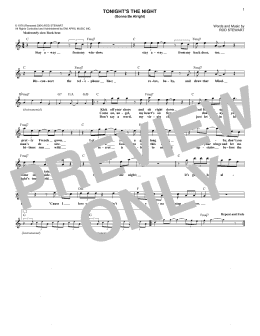 page one of Tonight's The Night (Gonna Be Alright) (Lead Sheet / Fake Book)