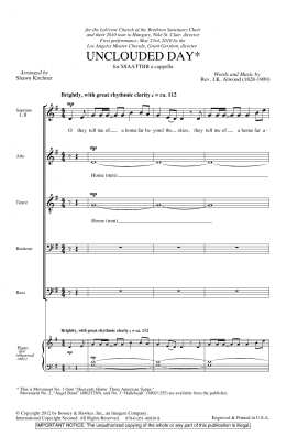 page one of Unclouded Day (from Heavenly Home: Three American Songs) (SSAATTBB Choir)