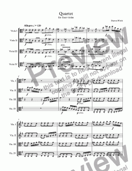page one of Viola Quartet
