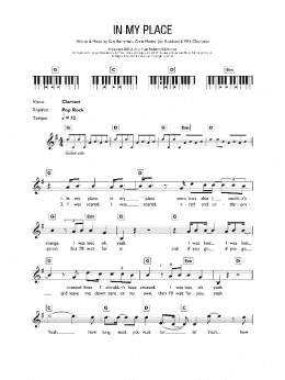 page one of In My Place (Lead Sheet / Fake Book)