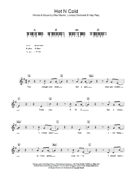 page one of Hot N Cold (Lead Sheet / Fake Book)