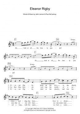 page one of Eleanor Rigby (Lead Sheet / Fake Book)