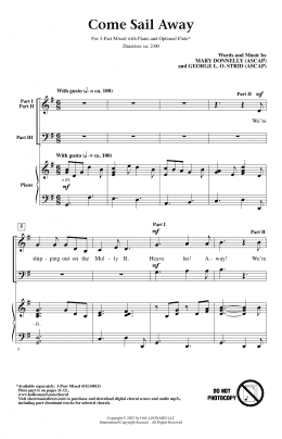page one of Come Sail Away (3-Part Mixed Choir)