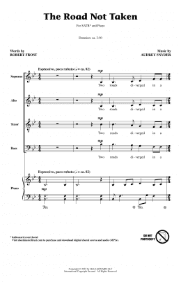 page one of The Road Not Taken (SATB Choir)