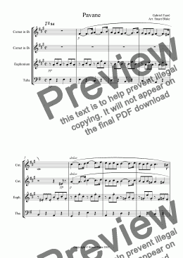 page one of Pavane (Brass Quartet)