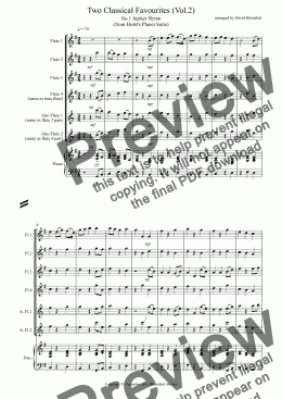 page one of 2 Classical Favourites for Flute Quartet  (volume two)