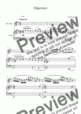 page one of Edgeways - Alto Flute and Piano