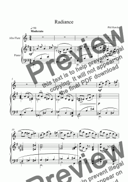 page one of Radiance - Alto Flute and Piano
